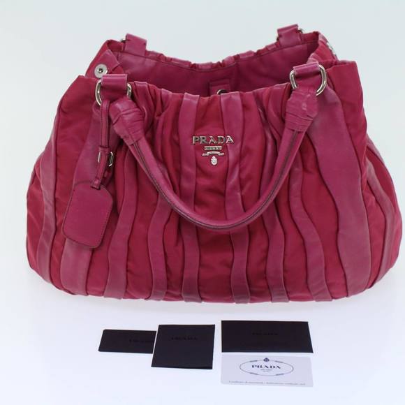 PRADA Shoulder Bag Nylon Leather Pink Auth yk8547 - Picture 12 of 16